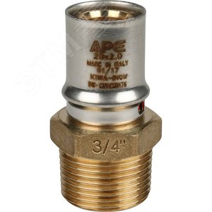 Переходник с наружной резьбой 3/4'х20 для металлопластиковых труб прессовой - фото 4