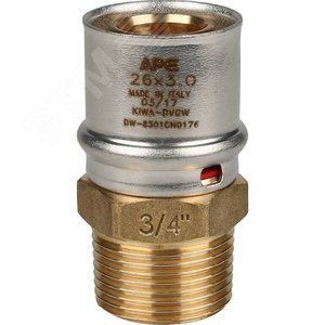 Переходник с наружной резьбой 3/4'х26 для металлопластиковых труб прессовой - фото 4