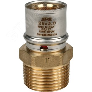 Переходник с наружной резьбой 1'х26 для металлопластиковых труб прессовой - фото 4