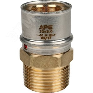 Переходник с наружной резьбой 1'х32 для металлопластиковых труб прессовой - фото 4