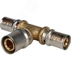 Тройник переходной 16x20x16 для металлопластиковых труб прессовой - фото 1