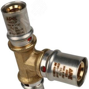 Тройник переходной 16x20x16 для металлопластиковых труб прессовой - фото 6