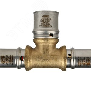 Тройник переходной 20х26х20 для металлопластиковых труб прессовой - фото 6