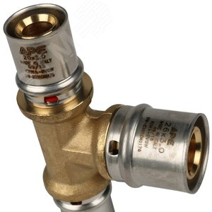 Тройник переходной 20х26х20 для металлопластиковых труб прессовой - фото 7