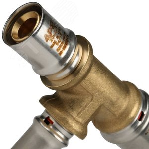 Тройник переходной 26х16х20 для металлопластиковых труб прессовой - фото 6