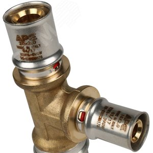 Тройник переходной 26х16х20 для металлопластиковых труб прессовой - фото 7