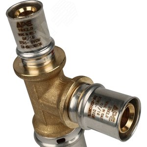 Тройник переходной 26х20х16 для металлопластиковых труб прессовой - фото 7