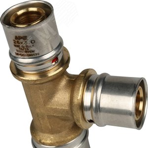 Тройник переходной 32х26х26 для металлопластиковых труб прессовой - фото 7