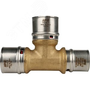 Тройник переходной 32x32x26 для металлопластиковых труб прессовой - фото 5