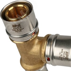 Тройник переходной 32x32x26 для металлопластиковых труб прессовой - фото 7