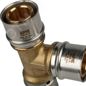 Тройник равнопроходный 32х32х32 для металлопластиковых труб прессовой - фото 7