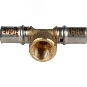 Тройник-переходник с внутренней резьбой 16х1/2'х16 для металлопластиковых труб прессовой - фото 2