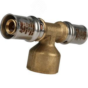 Тройник-переходник с внутренней резьбой 16х1/2'х16 для металлопластиковых труб прессовой - фото 4