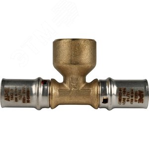 Тройник-переходник с внутренней резьбой 16х1/2'х16 для металлопластиковых труб прессовой - фото 5