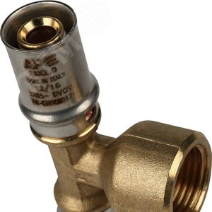 Тройник-переходник с внутренней резьбой 16х1/2'х16 для металлопластиковых труб прессовой - фото 7