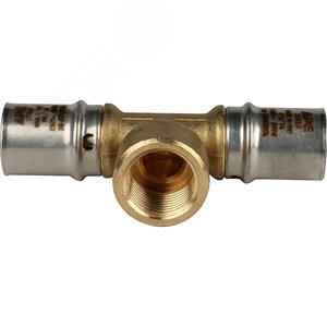 Тройник-переходник с внутренней резьбой 20х1/2'х20 для металлопластиковых труб прессовой - фото 2