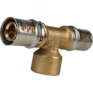 Тройник-переходник с внутренней резьбой 20х1/2'х20 для металлопластиковых труб прессовой - фото 4