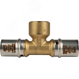 Тройник-переходник с внутренней резьбой 20х1/2'х20 для металлопластиковых труб прессовой - фото 6