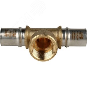 Тройник-переходник с внутренней резьбой 20х3/4'х20 для металлопластиковых труб прессовой - фото 4