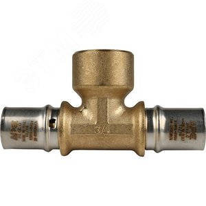 Тройник-переходник с внутренней резьбой 20х3/4'х20 для металлопластиковых труб прессовой - фото 6