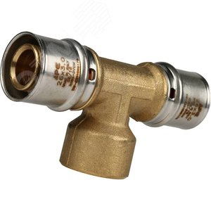 Тройник-переходник с внутренней резьбой 26х3/4'х26 для металлопластиковых труб прессовой - фото 2