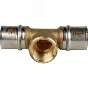 Тройник-переходник с внутренней резьбой 26х3/4'х26 для металлопластиковых труб прессовой - фото 4