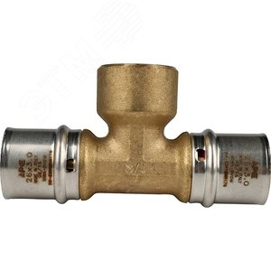 Тройник-переходник с внутренней резьбой 26х3/4'х26 для металлопластиковых труб прессовой - фото 6