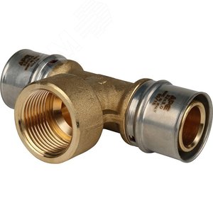 Тройник-переходник с внутренней резьбой 32х1'х32 для металлопластиковых труб прессовой - фото 1