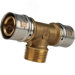 Тройник-переходник с наружной резьбой 32х1'х32 для металлопластиковых труб прессовой - фото 2