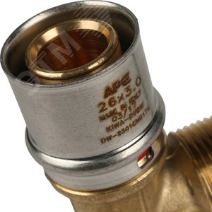 Угольник ВН 3/4'х26 переходной, для металлопластиковых труб прессовой - фото 7