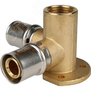 Тройник-пресс настенный с креплением 1/2'х20 для металлопластиковых труб - фото 2