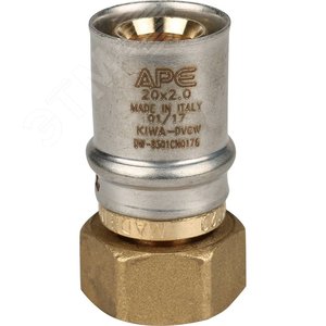 Переходник с накидной гайкой 1/2'х20 для металлопластиковых труб прессовой - фото 7