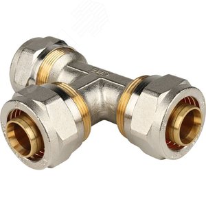 Тройник равнопроходный 26х26х26 для металлопластиковых труб винтовой - фото 1