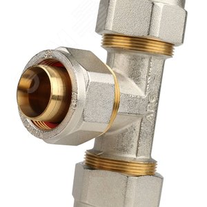 Тройник равнопроходный 32x32x32 для металлопластиковых труб винтовой - фото 6