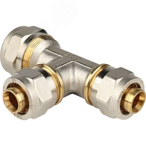 Тройник переходной 26х20х20 для металлопластиковых труб винтовой - фото 1