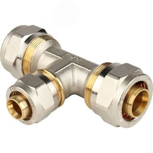 Тройник переходной 26х20х26 для металлопластиковых труб винтовой - фото 1