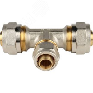 Тройник переходной 26х20х26 для металлопластиковых труб винтовой - фото 2