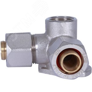 Тройник настенный с креплением 1/2'x20x20 для металлопластиковых труб винтовой - фото 1