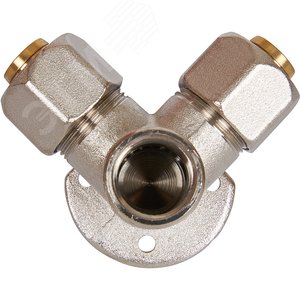 Тройник настенный с креплением 1/2'x20x20 для металлопластиковых труб винтовой - фото 6