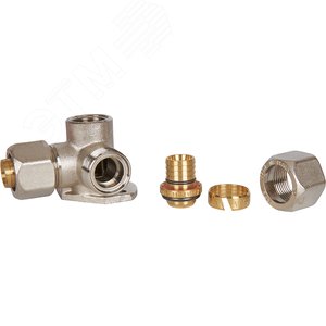 Тройник настенный с креплением 1/2'x20x20 для металлопластиковых труб винтовой - фото 9