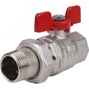 Кран шаровой со сгоном 1' ВН ручка бабочка (EPDM) - фото 1