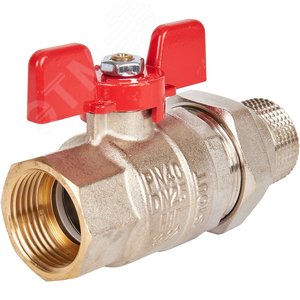 Кран шаровой со сгоном 1' ВН ручка бабочка (EPDM) - фото 2