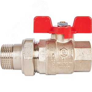 Кран шаровой со сгоном 1' ВН ручка бабочка (EPDM) - фото 4