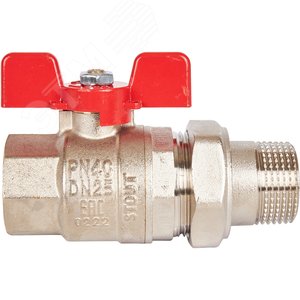 Кран шаровой со сгоном 1' ВН ручка бабочка (EPDM) - фото 5