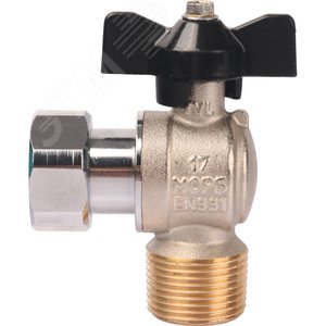 Кран шаровой с накидной гайкой угловой 3/4'X3/4' НР/накидная гайка ручка бабочка - фото 2