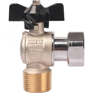 Кран шаровой с накидной гайкой угловой 3/4'X3/4' НР/накидная гайка ручка бабочка - фото 4