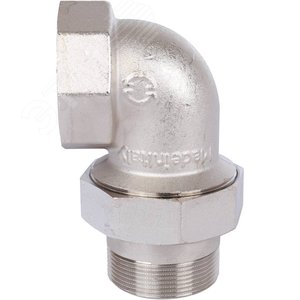 Соединение разъемное угловое 'американка' ВН, уплотнение под гайкой o-ring кольцо, никелированное 2' - фото 2