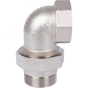 Соединение разъемное угловое 'американка' ВН, уплотнение под гайкой o-ring кольцо, никелированное 2' - фото 5