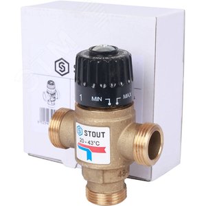 Клапан термостатический смесительный для систем отопления и ГВС 3/4' НР 20-43гр Kvs=1,6 SVM-0120-164320 STOUT - 8