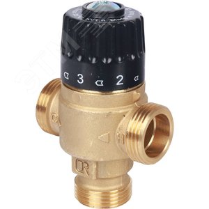 Клапан термостатический смесительный для систем отопления и ГВС 3/4' НР 30-65гр Kvs=1,8
